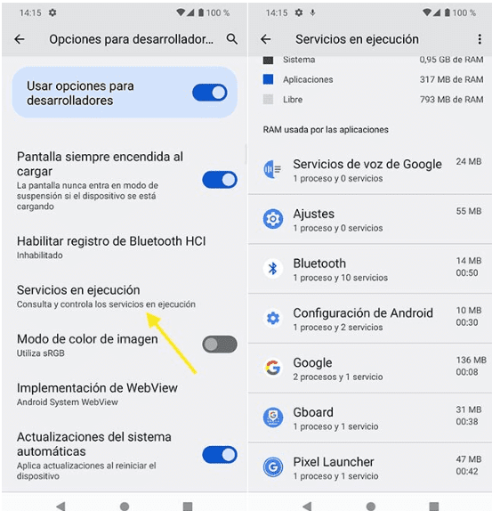 aplicaciones abiertas móvil