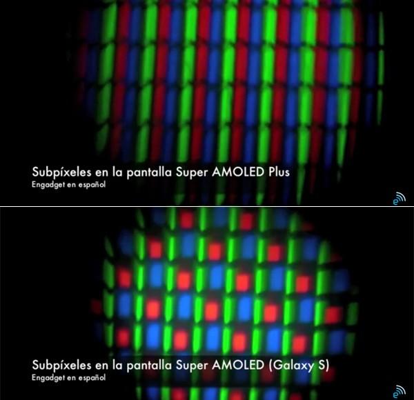 Ejemplo de pantalla AMOLED en un móvil Samsung con colores intensos y negros más profundos