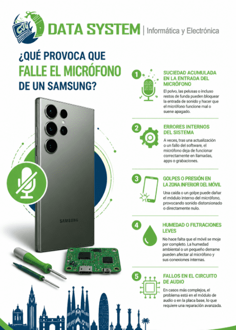 Reparación micrófono samsung barcelona