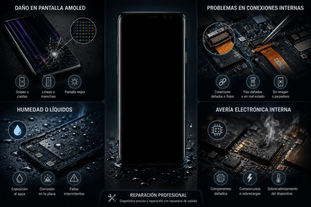 Reparación de pantalla negra Samsung en Málaga